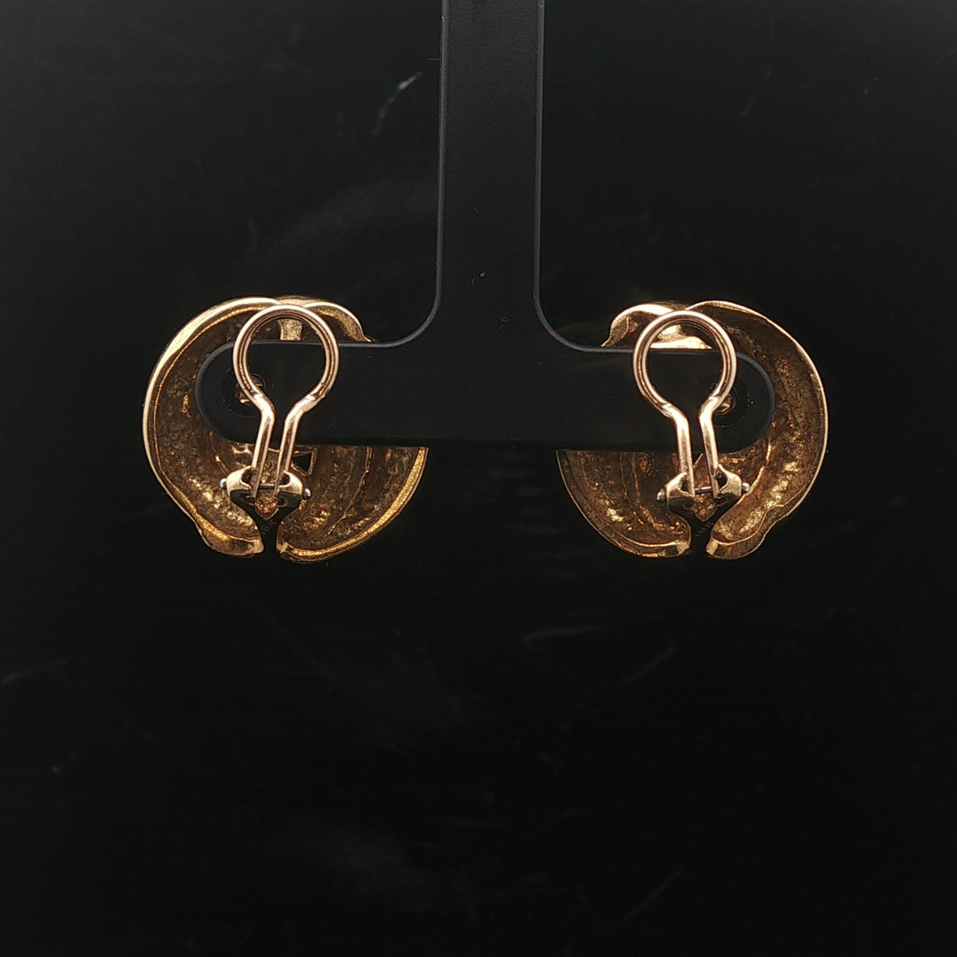 18k Yellow Gold 15.5g Solid Heavy Vintage Knot Clip On Earrings