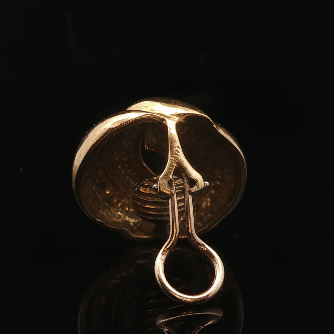 18k Yellow Gold 15.5g Solid Heavy Vintage Knot Clip On Earrings