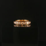 14k Yellow Gold and 1cttw Diamond Solid 4mm Half Eternity Band Ring Size 6