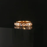 14k Yellow Gold and 1cttw Diamond Solid 4mm Half Eternity Band Ring Size 6