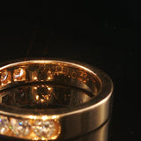 14k Yellow Gold and 1cttw Diamond Solid 4mm Half Eternity Band Ring Size 6