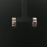 18k White Gold and 1.25cttw Diamond Solid Huggie Earrings Italy