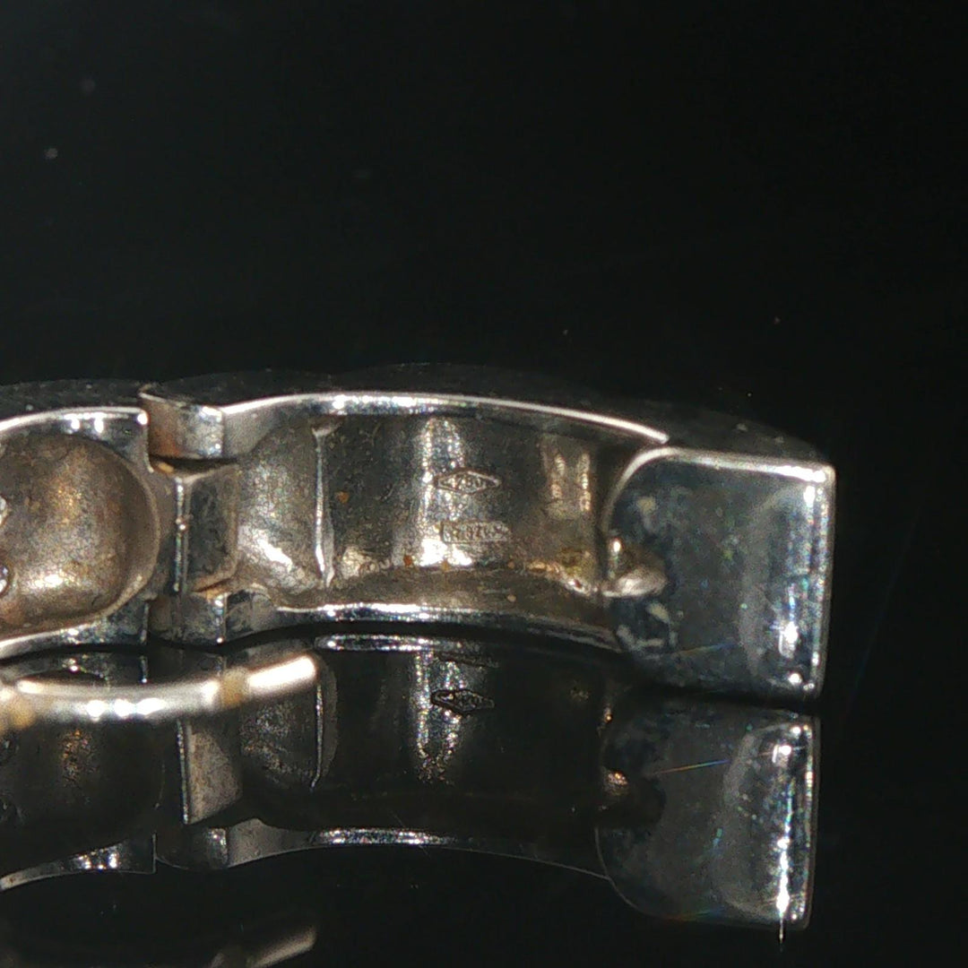 18k White Gold and 1.25cttw Diamond Solid Huggie Earrings Italy