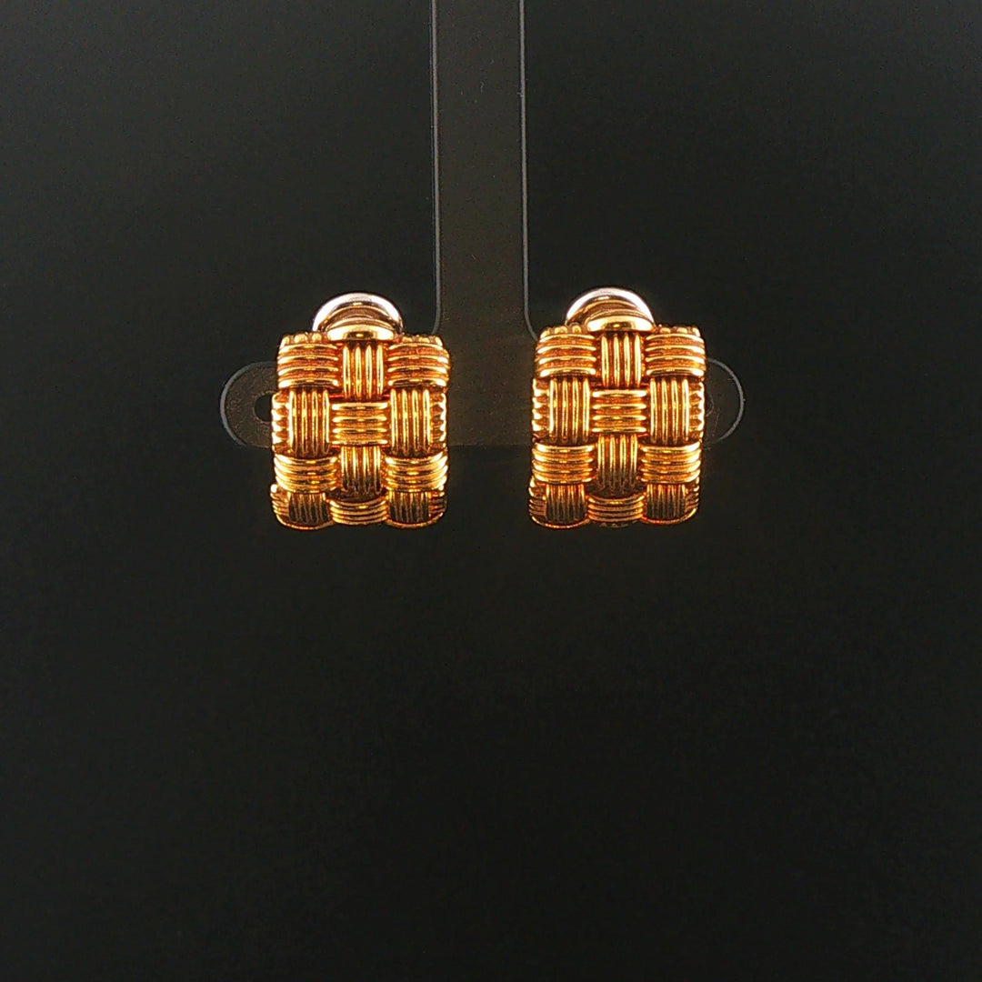 Roberto Coin Appassionata 18k Yellow Gold Vintage Woven Earclips Italy