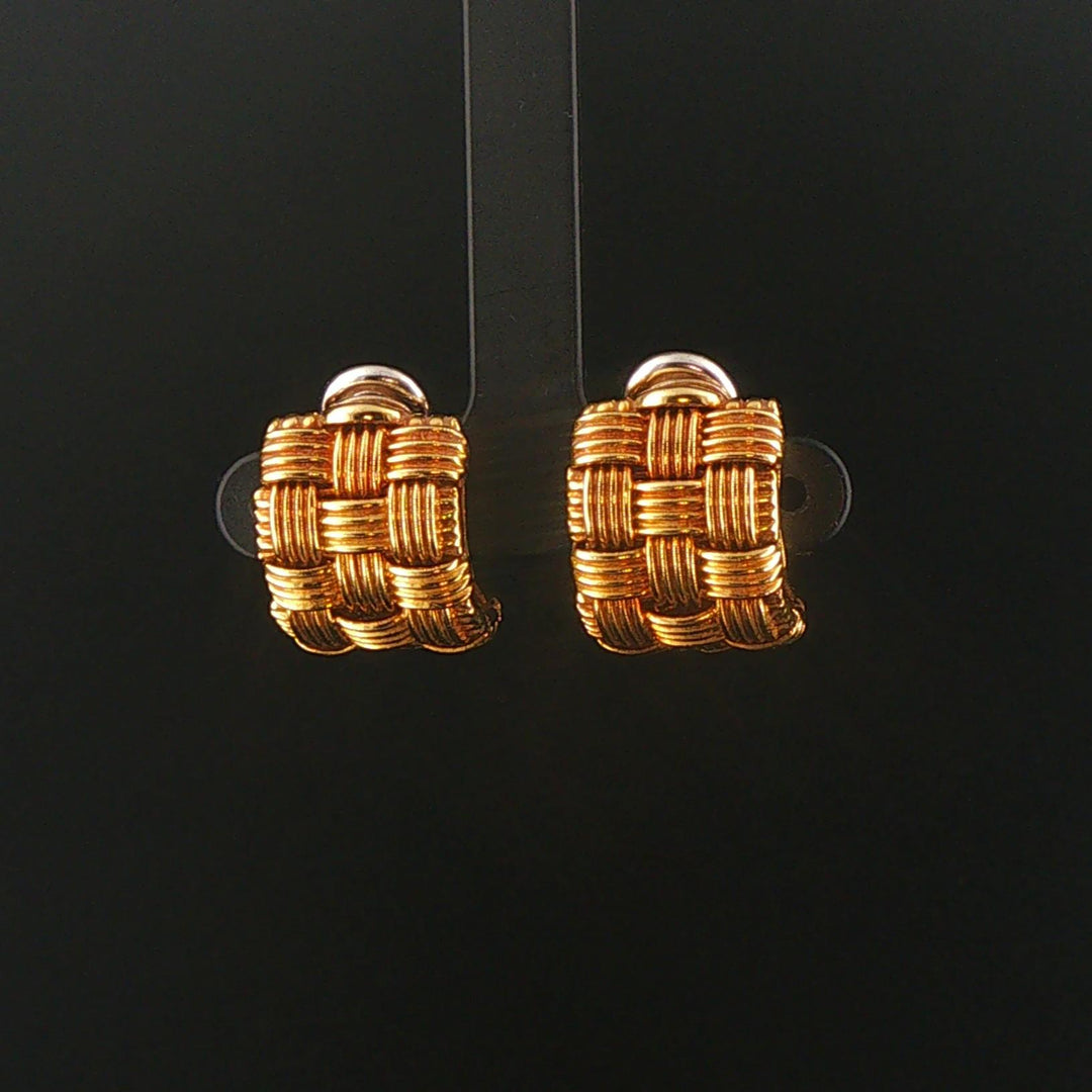 Roberto Coin Appassionata 18k Yellow Gold Vintage Woven Earclips Italy