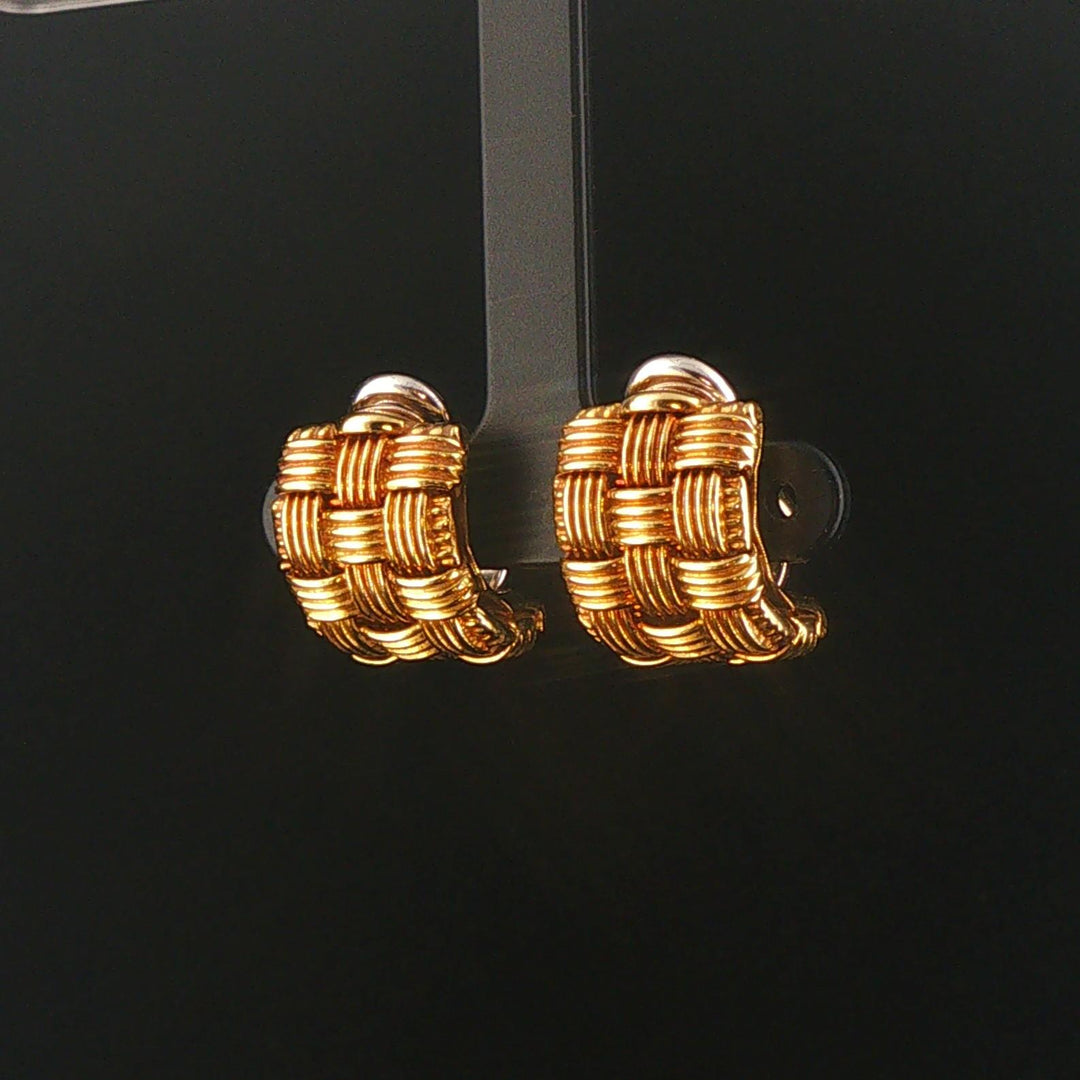 Roberto Coin Appassionata 18k Yellow Gold Vintage Woven Earclips Italy