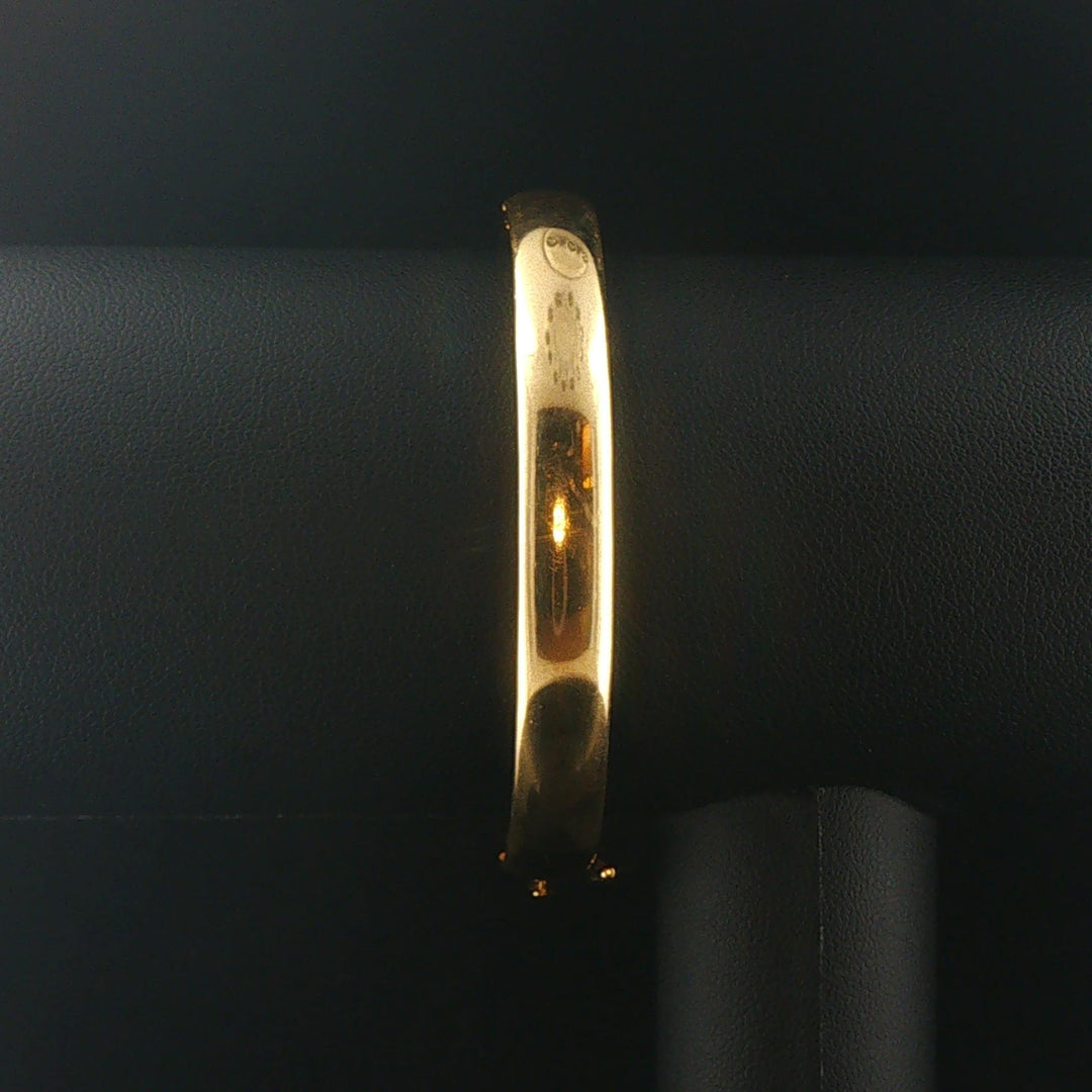 18k Yellow Gold 39g Heavy Multi Gemstone and Diamond Bangle Bracelet 6.5"