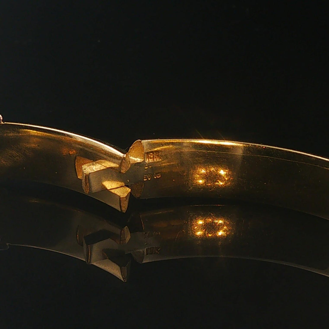 18k Yellow Gold 39g Heavy Multi Gemstone and Diamond Bangle Bracelet 6.5"