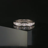 Platinum and 1.50cttw Diamond 3.5mm Eternity Band Ring Size 6.75