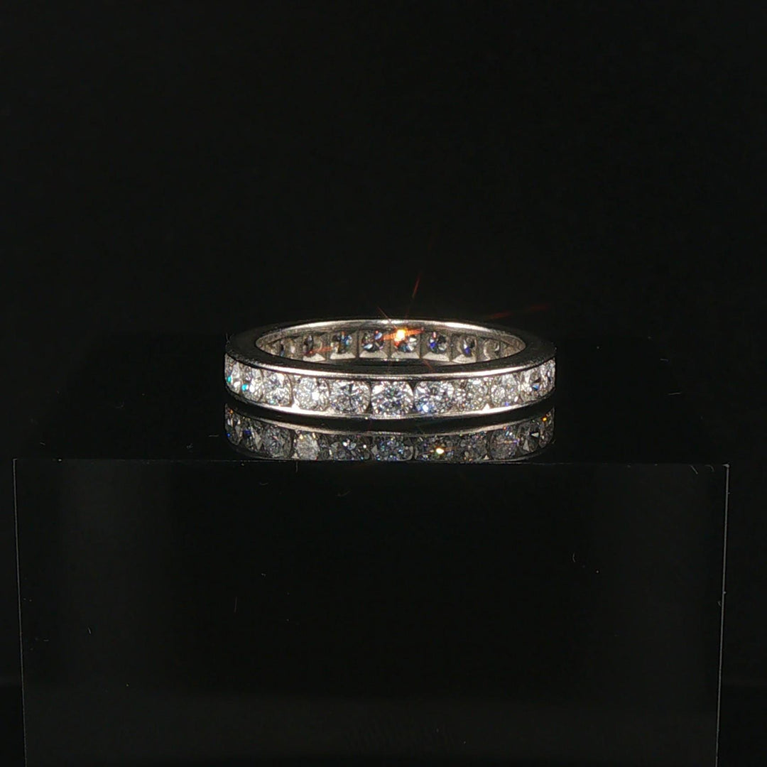 Platinum and 1.50cttw Diamond 3.5mm Eternity Band Ring Size 6.75