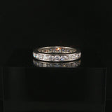 Platinum and 1.50cttw Diamond 3.5mm Eternity Band Ring Size 6.75
