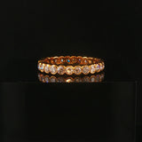 18k Yellow Gold 1.50cttw Bezel Set Diamond Vintage Eternity Band Ring Size 6.5