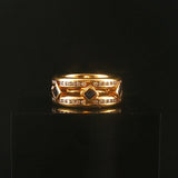 18k Yellow Gold Blue Sapphire and 0.75cttw Diamond Vintage Band Ring Size 6
