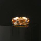 18k Yellow Gold Blue Sapphire and 0.75cttw Diamond Vintage Band Ring Size 6