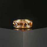 18k Yellow Gold Blue Sapphire and 0.75cttw Diamond Vintage Band Ring Size 6