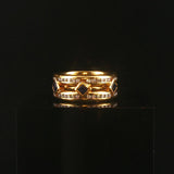 18k Yellow Gold Blue Sapphire and 0.75cttw Diamond Vintage Band Ring Size 6