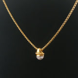 David Yurman 18k Yellow Gold Box Chain Necklace and 14k DY Diamond Pendant 16"