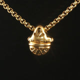 David Yurman 18k Yellow Gold Box Chain Necklace and 14k DY Diamond Pendant 16"