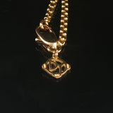 David Yurman 18k Yellow Gold Box Chain Necklace and 14k DY Diamond Pendant 16"