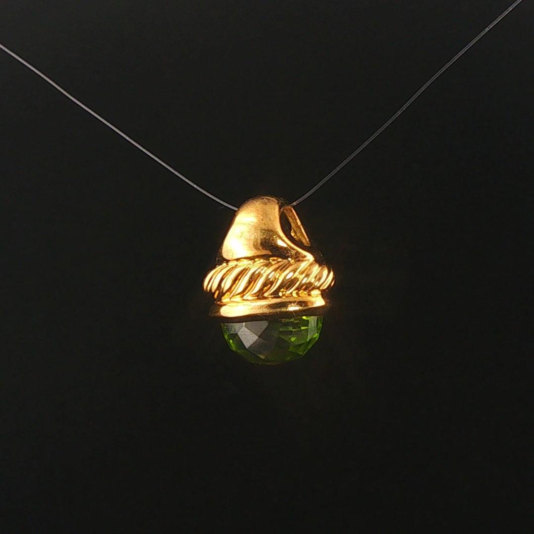 David Yurman 18k Yellow Gold and Peridot Pendant
