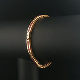 14k Yellow Gold Ruby and 0.50cttw Diamond Solid 12g Bar Link Bracelet 7"