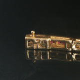 14k Yellow Gold Ruby and 0.50cttw Diamond Solid 12g Bar Link Bracelet 7"