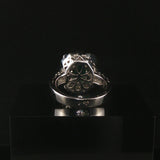 18k White Gold Emerald and 0.73cttw Diamond Vintage Ring Size 5