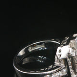 18k White Gold Emerald and 0.73cttw Diamond Vintage Ring Size 5