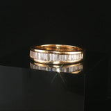 14k Yellow Gold and 0.75cttw Baguette Cut Diamond Men's Band Ring Size 10