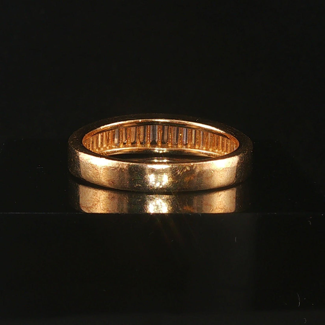 14k Yellow Gold and 0.75cttw Baguette Cut Diamond Men's Band Ring Size 10