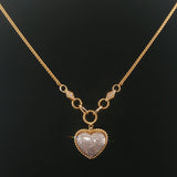 Effy 14k Yellow Gold and 0.75cttw Pave Diamond Puffy Heart Pendant Necklace 18"