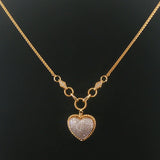 Effy 14k Yellow Gold and 0.75cttw Pave Diamond Puffy Heart Pendant Necklace 18"