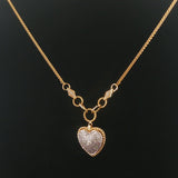 Effy 14k Yellow Gold and 0.75cttw Pave Diamond Puffy Heart Pendant Necklace 18"