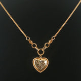 Effy 14k Yellow Gold and 0.75cttw Pave Diamond Puffy Heart Pendant Necklace 18"