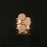Effy 14k Yellow and Rose Gold 0.85cttw Diamond Multi Band Ring Size 7