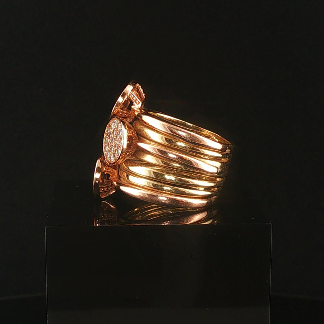 Effy 14k Yellow and Rose Gold 0.85cttw Diamond Multi Band Ring Size 7