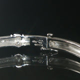 18k White Gold and 0.70cttw Diamond Solid 20g Bangle Bracelet 6.5"