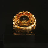 18k Yellow Gold Smoky Quartz and 0.55cttw Diamond Heavy Ring Size 6
