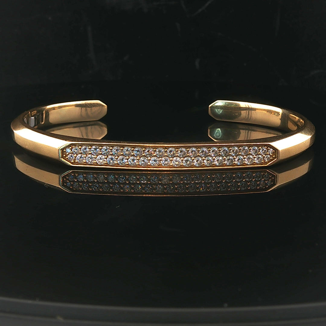 David Yurman 18k Yellow Gold and 1cttw Diamond Cuff Bracelet 7"