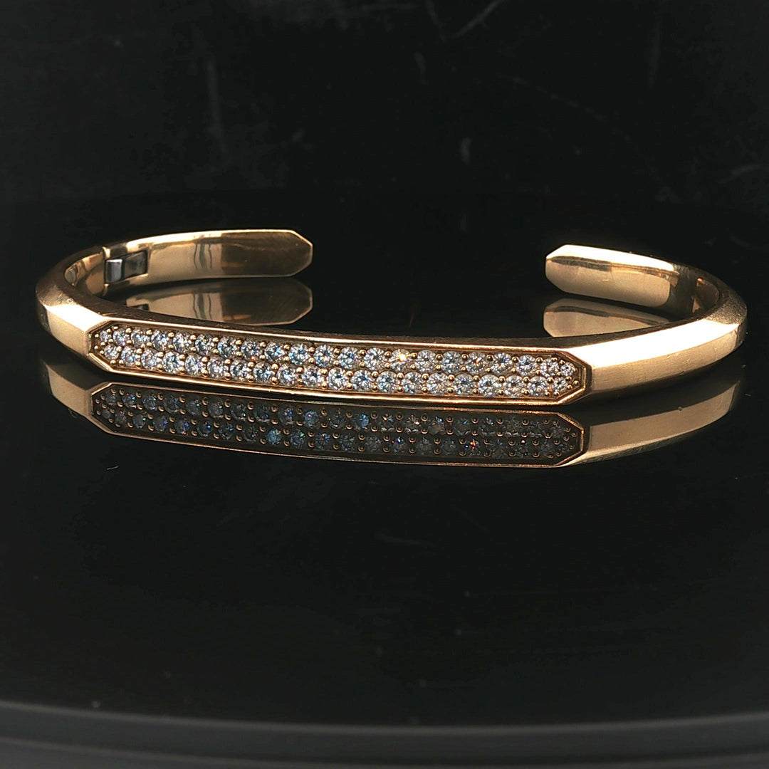 David Yurman 18k Yellow Gold and 1cttw Diamond Cuff Bracelet 7"