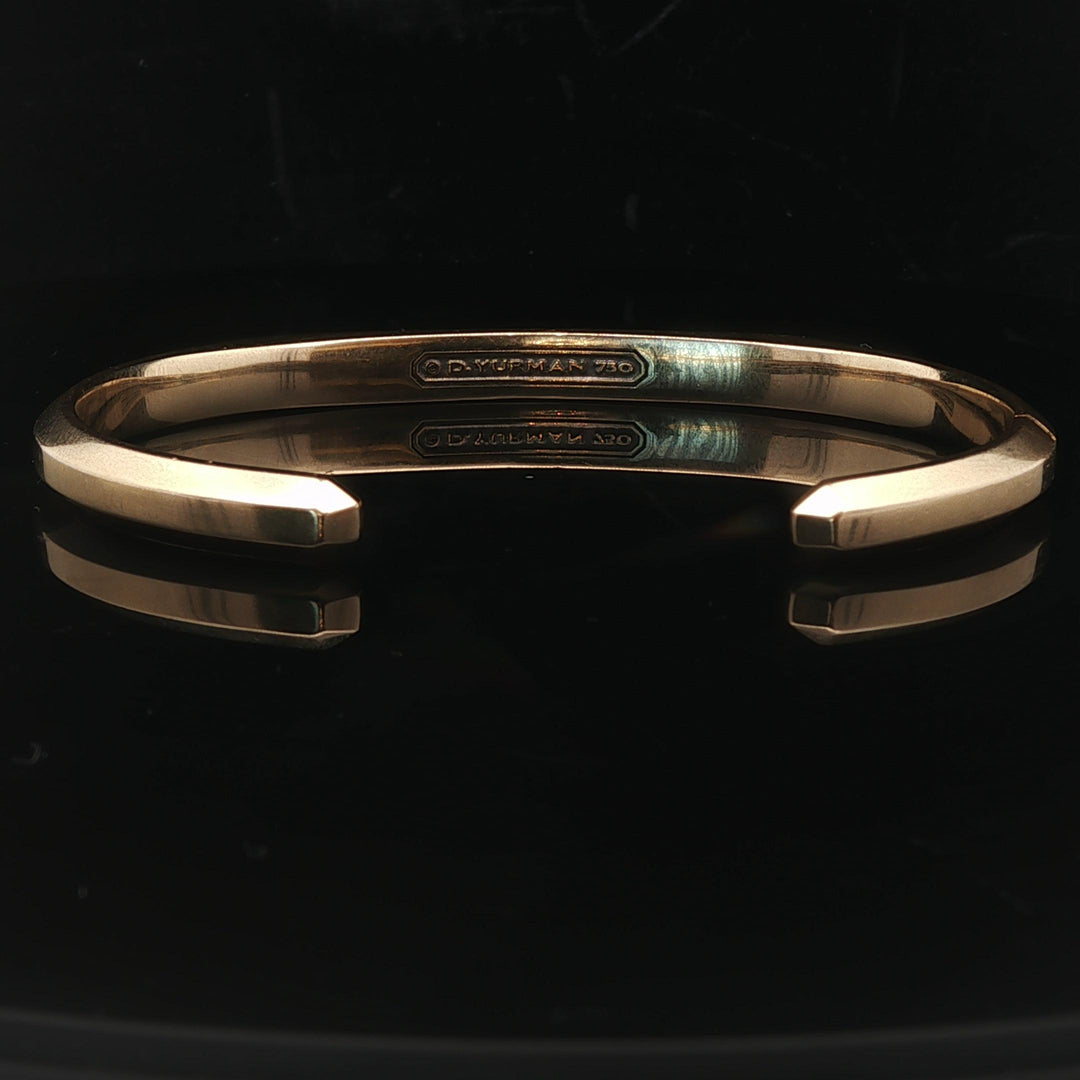 David Yurman 18k Yellow Gold and 1cttw Diamond Cuff Bracelet 7"