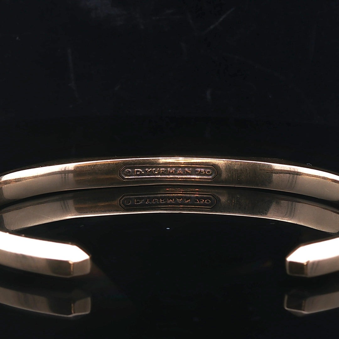 David Yurman 18k Yellow Gold and 1cttw Diamond Cuff Bracelet 7"