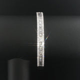 18k White Gold and 3.48ttw Diamond Heavy 23.7g Bangle Bracelet 7.25"