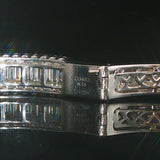 18k White Gold and 3.48ttw Diamond Heavy 23.7g Bangle Bracelet 7.25"