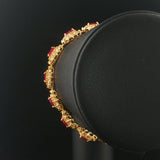18k Yellow Gold 7cttw Ruby and 2.80cttw Diamond Heavy Link Bracelet 7.25"