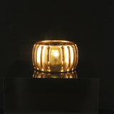 18k Yellow Gold and 0.60cttw Diamond Vintage Heavy Band Ring Italy Size 6.5