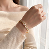 18k Yellow Gold and 2cttw Baguette Diamonds Solid Curved Bangle Bracelet 6.25"