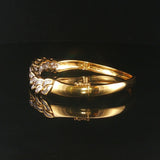 18k Yellow Gold and 2cttw Baguette Diamonds Solid Curved Bangle Bracelet 6.25"
