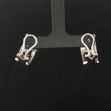 18k White Gold and 0.40cttw Diamond Vintage Filigree Huggie Earrings