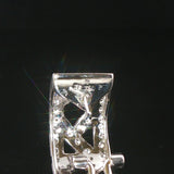 18k White Gold and 0.40cttw Diamond Vintage Filigree Huggie Earrings